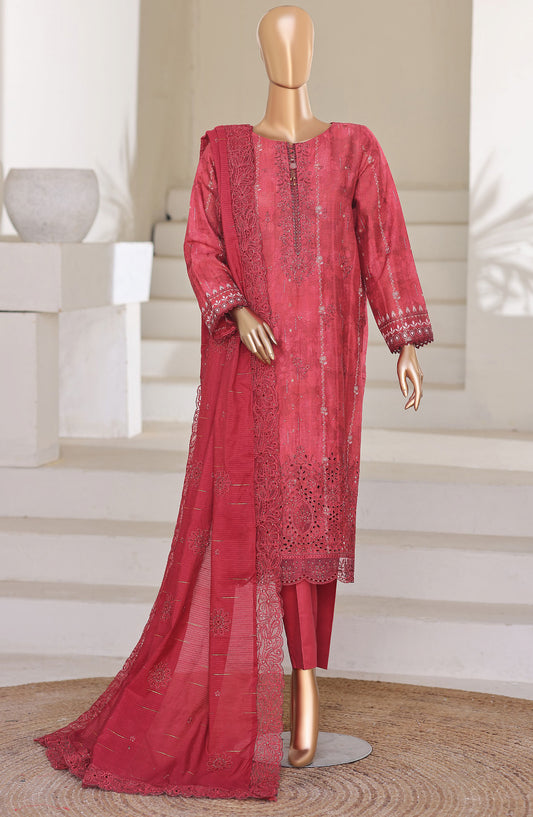 Ninokara by HZ Textile Embroidered Jacquard Unstitched 3 Piece Suit - D-07 - HZ26KNRA - Red - Summer Collection