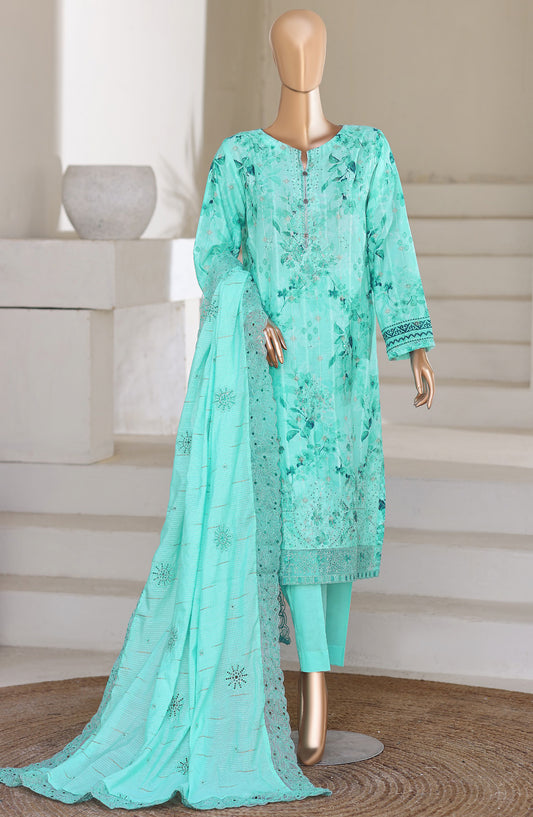 Ninokara by HZ Textile Embroidered Jacquard Unstitched 3 Piece Suit - D-06 - HZ26KNRA - Ferozi - Summer Collection