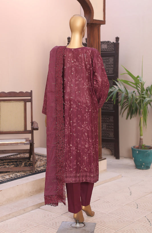 Ninokara by HZ Textile Embroidered Jacquard Unstitched 3 Piece Suit - D-05 - HZ26KNRA - Maroon - Summer Collection