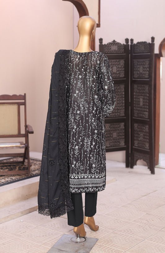Ninokara by HZ Textile Embroidered Jacquard Unstitched 3 Piece Suit - D-03 - HZ26KNRA - Black - Summer Collection