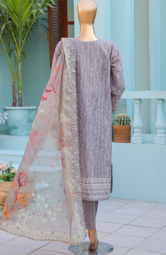 Ninokara by HZ Textile Embroidered Jacquard Unstitched 3 Piece Suit - Design-09 - HZ26NKR - Grey - Summer Collection