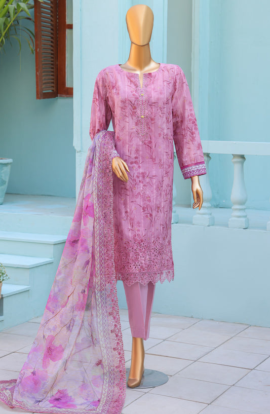 Ninokara by HZ Textile Embroidered Jacquard Unstitched 3 Piece Suit - Design-08 - HZ26NKR - Pink - Summer Collection