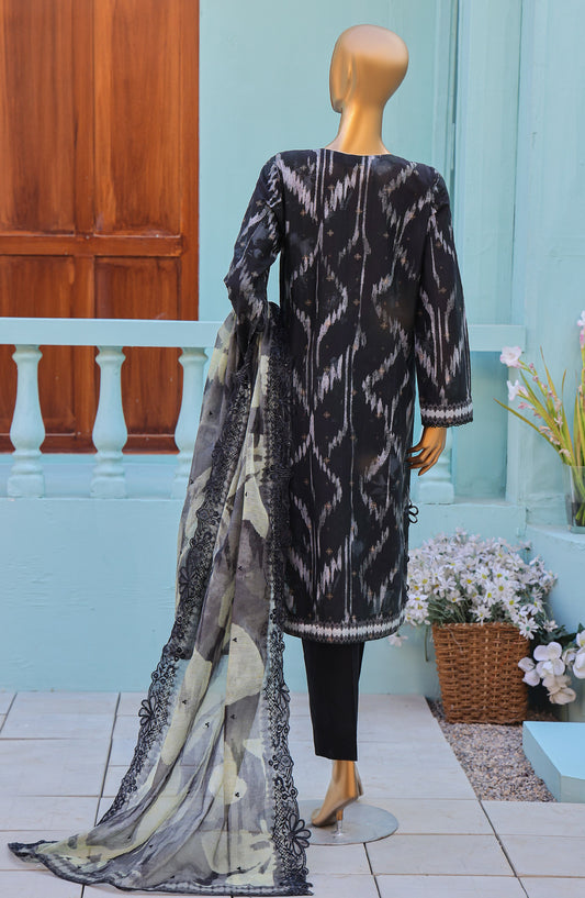 Ninokara by HZ Textile Embroidered Jacquard Unstitched 3 Piece Suit - Design-07 - HZ26NKR - Black - Summer Collection