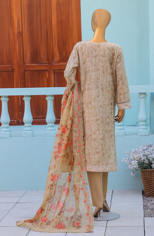 Ninokara by HZ Textile Embroidered Jacquard Unstitched 3 Piece Suit - Design-06 - HZ26NKR - Beige - Summer Collection
