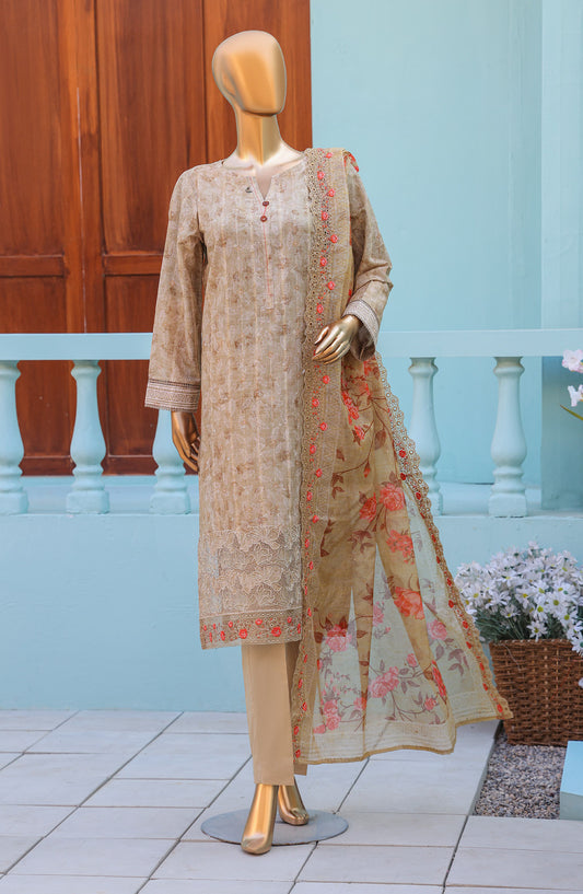 Ninokara by HZ Textile Embroidered Jacquard Unstitched 3 Piece Suit - Design-06 - HZ26NKR - Beige - Summer Collection