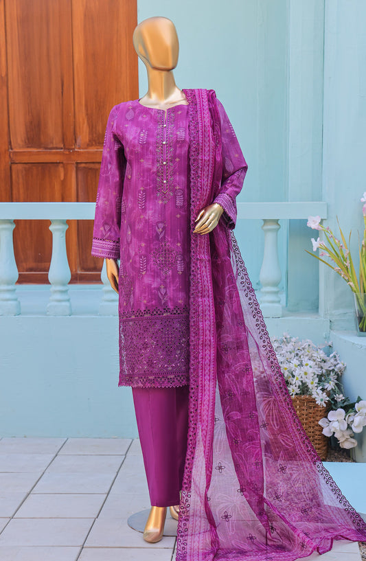 Ninokara by HZ Textile Embroidered Jacquard Unstitched 3 Piece Suit - Design-05 - HZ26NKR - Purple - Summer Collection