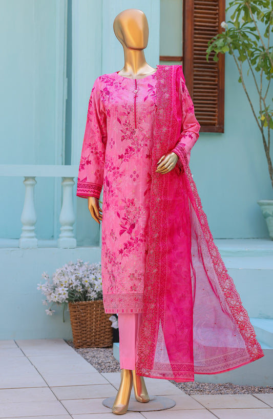Ninokara by HZ Textile Embroidered Jacquard Unstitched 3 Piece Suit - Design-02 - HZ26NKR - Pink - Summer Collection