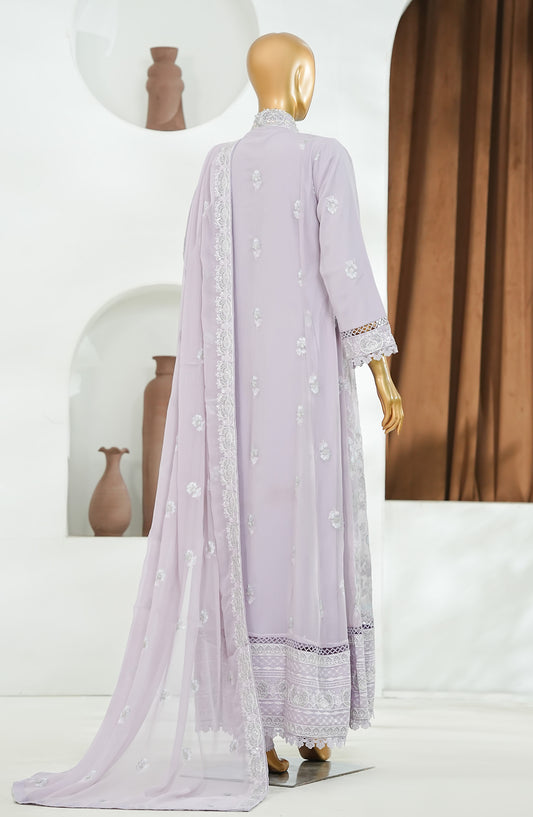 Nisbat by Maria Fabrics Embroidered Chiffon Stitched 3 Piece Suit - Ilhaam - MRF26NS - Purple - Luxury Collection