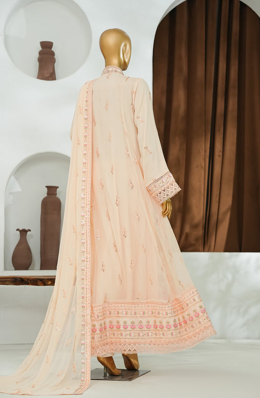 Nisbat by Maria Fabrics Embroidered Chiffon Stitched 3 Piece Suit - Raahein - MRF26NS - Pink - Luxury Collection