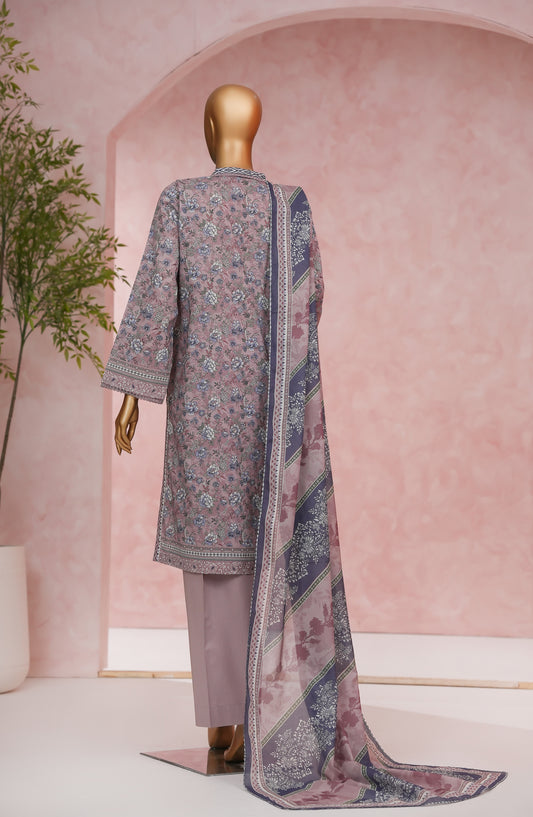 Nissa Floral by Amna Khadija Printed Cotton Cambric Stitched 3 Piece Suit - NF-07 - AM25NISS - Pink - Casual Collection