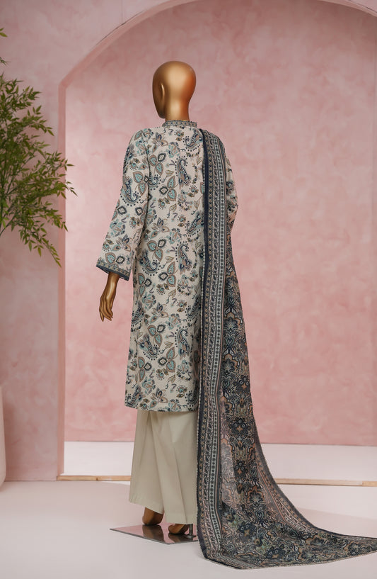 Nissa Floral by Amna Khadija Printed Cotton Cambric Stitched 3 Piece Suit - NF-06 - AM25NISS - Fawn - Casual Collection