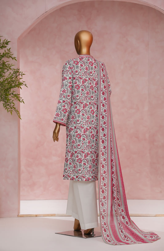 Nissa Floral by Amna Khadija Printed Cotton Cambric Stitched 3 Piece Suit - NF-02 - AM25NISS - Pink - Casual Collection
