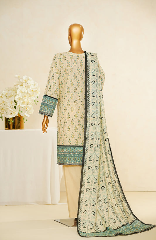 Nissa Floral by Amna Khadija Printed Cotton Cambric Stitched 3 Piece Suit - NF-08 - AM253NLA - Fawn - Casual Collection