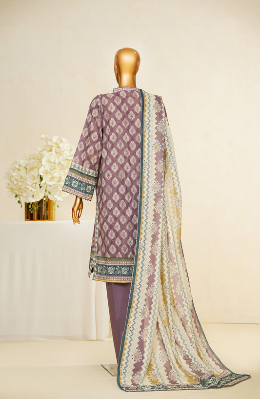 Nissa Floral by Amna Khadija Printed Cotton Cambric Stitched 3 Piece Suit - NF-12 - AM253NLA - Purple - Casual Collection