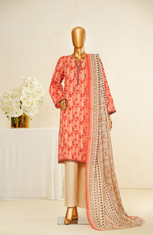 Nissa Floral by Amna Khadija Printed Cotton Cambric Stitched 3 Piece Suit - NF-14 - AM253NLA - Pink - Casual Collection