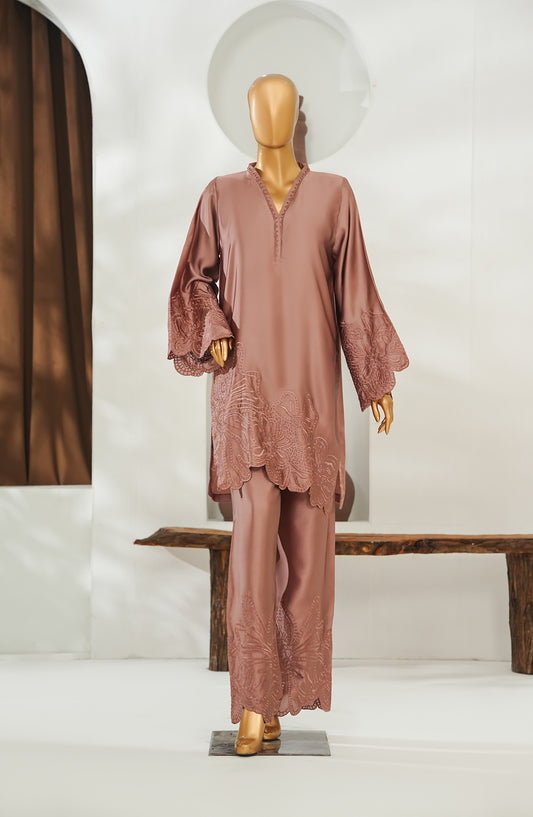 Noor-a-Sehar by Amna Khadija Embroidered Silk Stitched 2 Piece Suit - AKNS-02 - AM26AKLX - Peach - Festive Collection