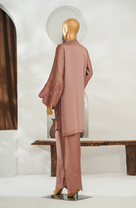 Noor-a-Sehar by Amna Khadija Embroidered Silk Stitched 2 Piece Suit - AKNS-02 - AM26AKLX - Peach - Festive Collection