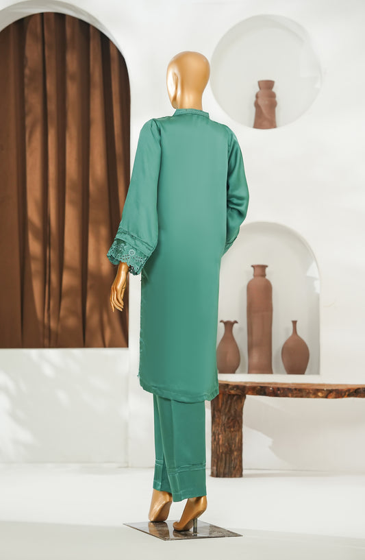 Noor-a-Sehar by Amna Khadija Embroidered Silk Stitched 2 Piece Suit - AKNS-03 - AM26AKLX - Sea Green - Festive Collection