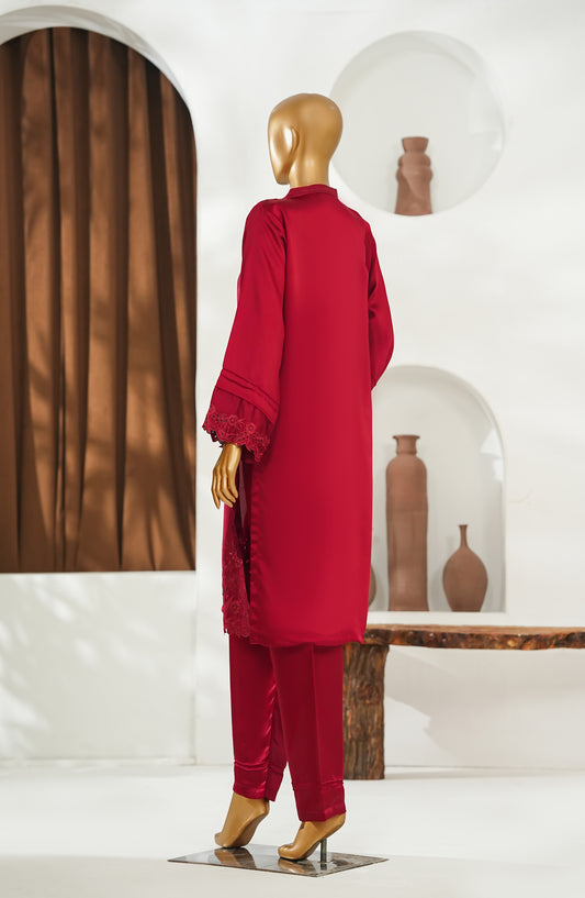 Noor-a-Sehar by Amna Khadija Embroidered Silk Stitched 2 Piece Suit - AKNS-05 - AM26AKLX - Red - Festive Collection