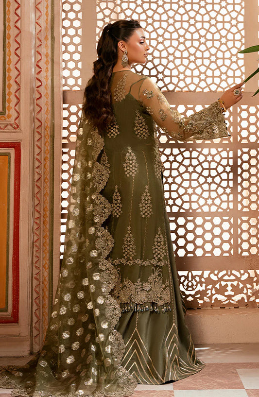 Noor-e-Naaz by Imrozia Luxury Embroidered Organza Unstitched 3 Piece Suit - IB-58 GULZAAR - IMP25NRN - Mehndi - Bridal Collection