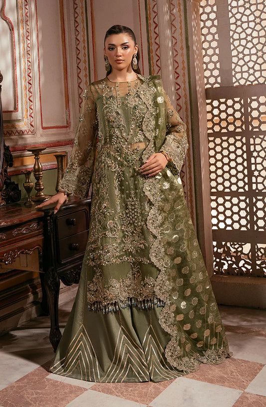 Noor-e-Naaz by Imrozia Luxury Embroidered Organza Unstitched 3 Piece Suit - IB-58 GULZAAR - IMP25NRN - Mehndi - Bridal Collection