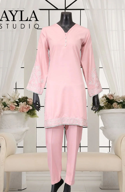 Noor-e-Rang by Ayla Embroidered Lawn Stitched 2 Piece Suit - GULBADAN - AY25NRG - Pink - Summer Collection