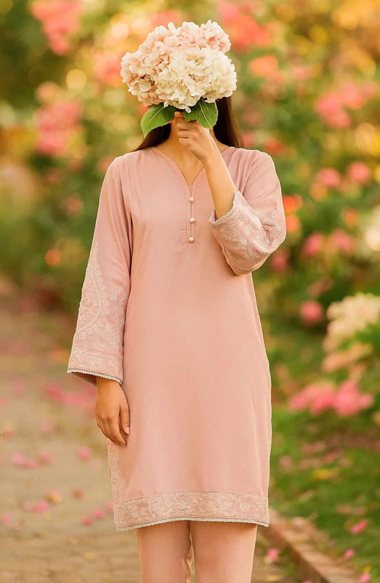 Noor-e-Rang by Ayla Embroidered Lawn Stitched 2 Piece Suit - GULBADAN - AY25NRG - Pink - Summer Collection