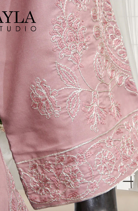 Noor-e-Rang by Ayla Embroidered Lawn Stitched 2 Piece Suit - GUL-E-NAZUK - AY25NRG - Pink - Summer Collection