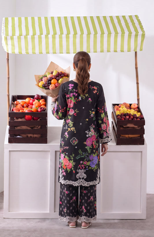 Noora by Amna Khadija Embroidered Cambric Stitched 3 Piece Suit - AKPN-02 - AM26ORA - Black - Summer Collection