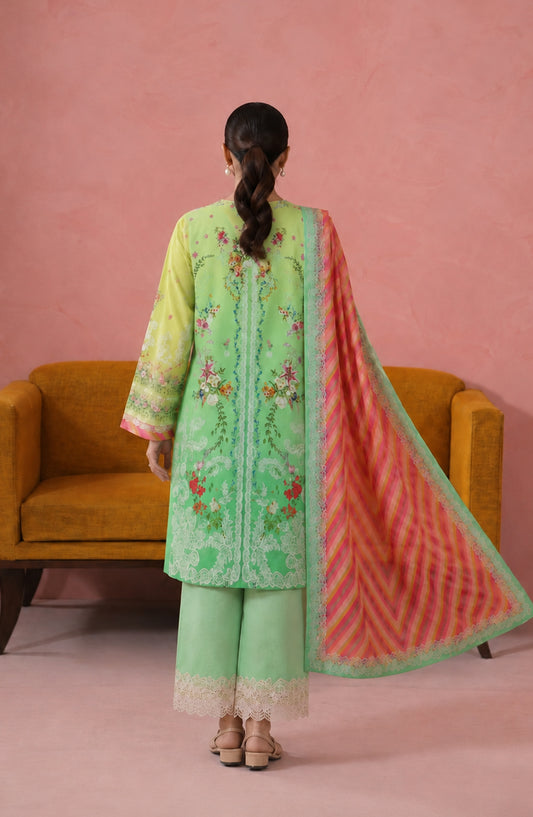 Noora by Amna Khadija Embroidered Cambric Stitched 3 Piece Suit - AKPN-04 - AM26ORA - Green - Summer Collection