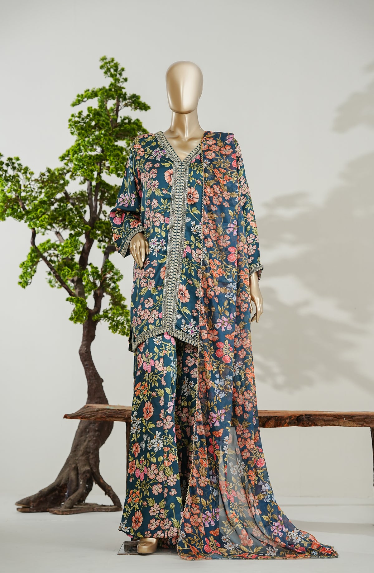 Noor by Amna Khadija Embroidered Silk Stitched 3 Piece Suit - NLS-01 - AM26NOLS - Multi - Luxury Collection
