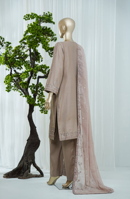 Noor by Amna Khadija Embroidered Self Jacquard Stitched 3 Piece Suit - AKN-02 - AM26NFS - Grey - Festive Collection