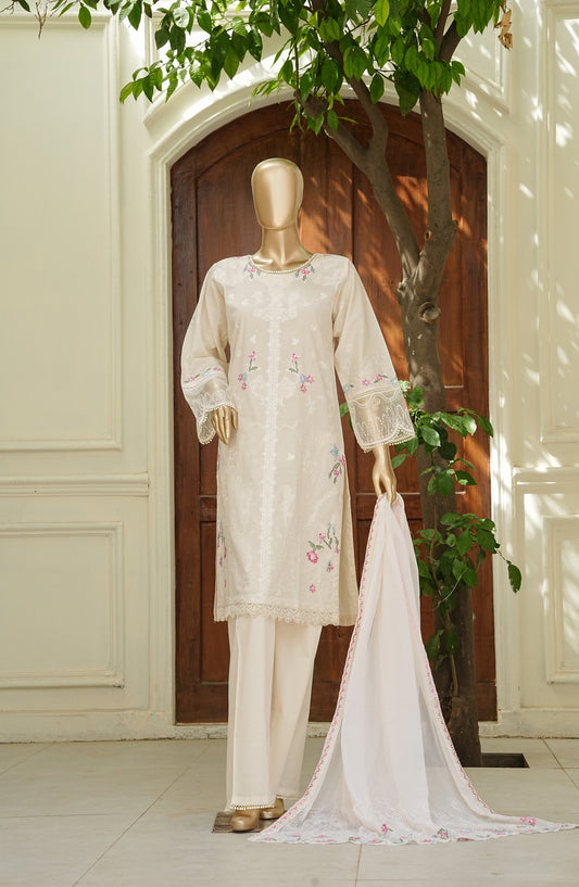 Noor e Sumaika by Amna Khadija Embroidered Lawn Stitched 3 Piece Suit - AKNS-03 - AM26NRSK - Peach - Summer Collection
