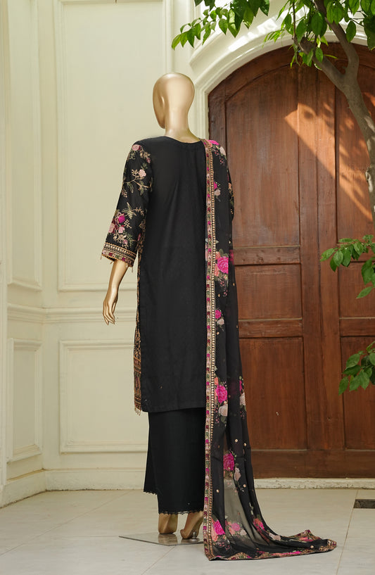 Noor e Sumaika by Amna Khadija Embroidered Lawn Stitched 3 Piece Suit - AKNS-05 - AM26NRSK - Black - Summer Collection