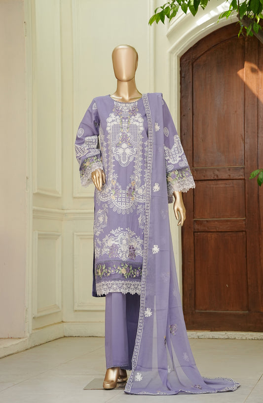 Noor e Sumaika by Amna Khadija Embroidered Lawn Stitched 3 Piece Suit - AKNS-06 - AM26NRSK - Purple - Summer Collection