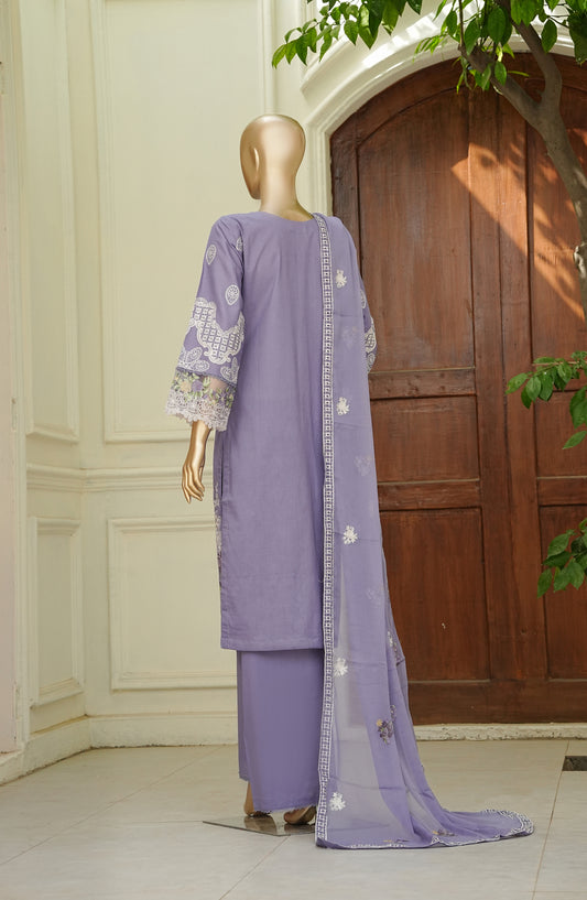 Noor e Sumaika by Amna Khadija Embroidered Lawn Stitched 3 Piece Suit - AKNS-06 - AM26NRSK - Purple - Summer Collection