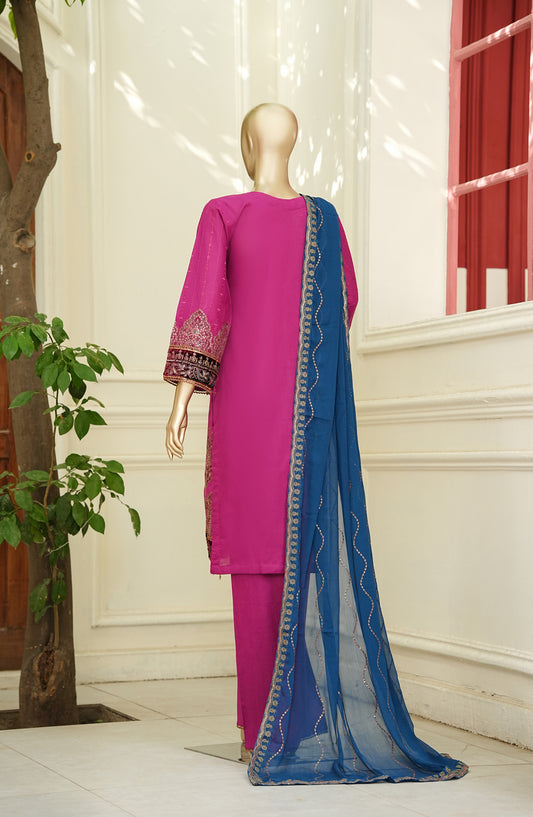 Noor e Sumaika by Amna Khadija Embroidered Lawn Stitched 3 Piece Suit - AKNS-12 - AM26NRSK - Pink - Summer Collection