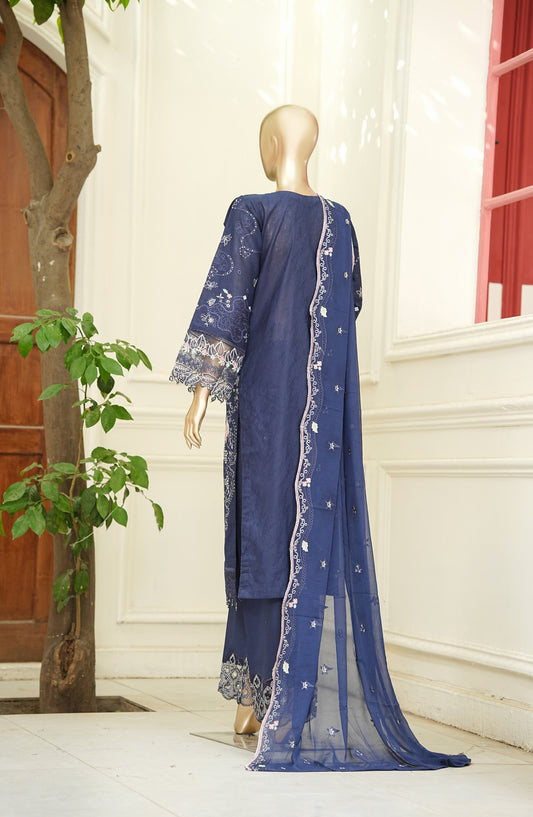 Noor e Sumaika by Amna Khadija Embroidered Lawn Stitched 3 Piece Suit - AKNS-14 - AM26NRSK - Blue - Summer Collection
