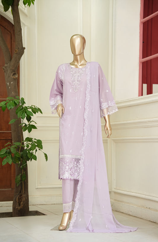 Noor e Sumaika by Amna Khadija Embroidered Lawn Stitched 3 Piece Suit - AKNS-15 - AM26NRSK - Purple - Summer Collection