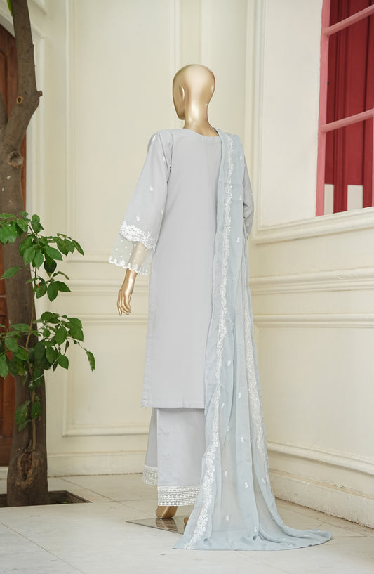 Noor e Sumaika by Amna Khadija Embroidered Lawn Stitched 3 Piece Suit - AKNS-18 - AM26NRSK - Blue - Summer Collection