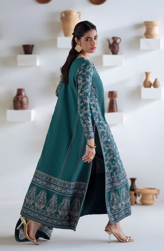 Noore by Freesia Embroidered Khaddar Unstitched 3 Piece Suit - SERINA - FSU5675 - FS25NRE - Green - Winter Collection