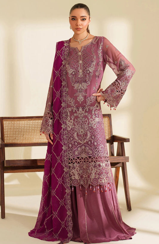 Noore by Imrozia Embroidered Chiffon Unstitched 3 Piece Suit - M-97 SYLVI - IMP25NOR - Purple - Festive Collection