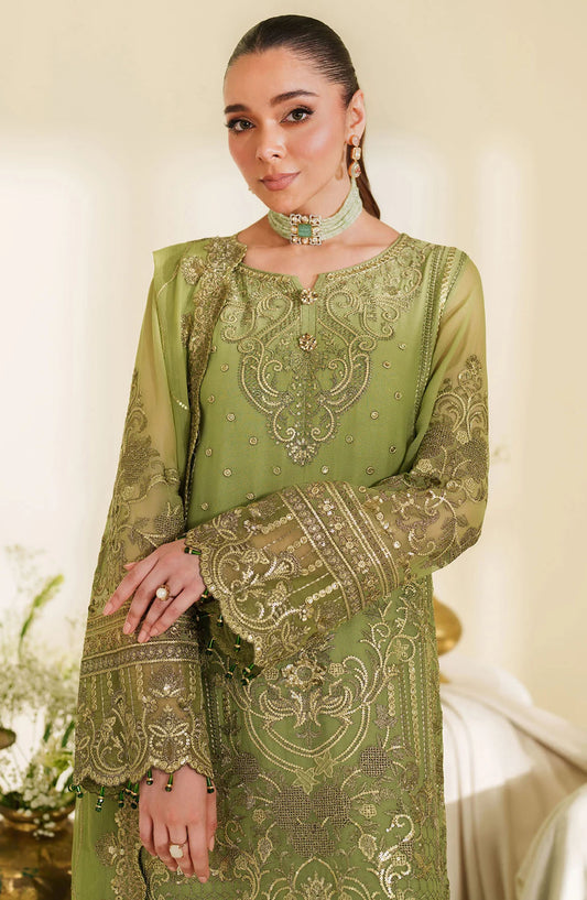 Noore by Imrozia Embroidered Chiffon Unstitched 3 Piece Suit - M-99 MYRA - IMP25NOR - Green - Festive Collection
