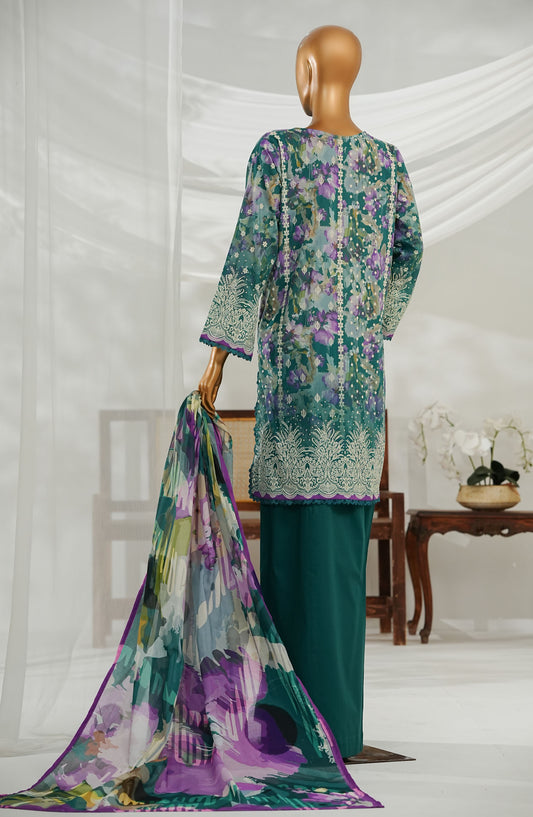 Noorey by Amna Khadija Embroidered Lawn Stitched 3 Piece Suit - AKN-09 - AM25NOREY - Green - Summer Collection