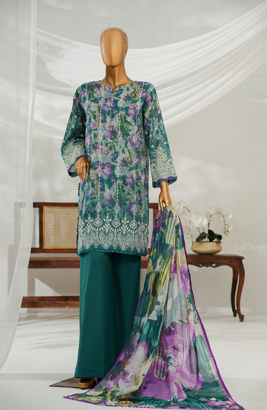 Noorey by Amna Khadija Embroidered Lawn Stitched 3 Piece Suit - AKN-09 - AM25NOREY - Green - Summer Collection