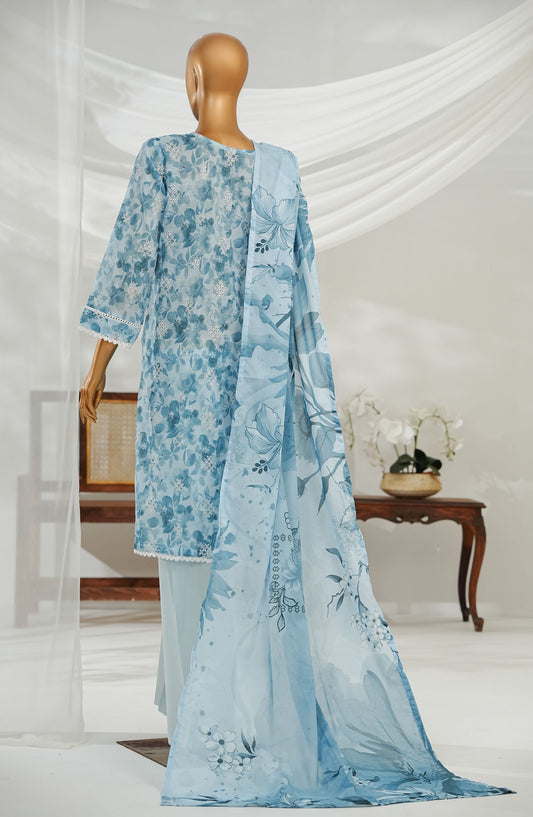Noorey by Amna Khadija Embroidered Lawn Stitched 3 Piece Suit - AKN-08 - AM25NOREY - Light Blue - Summer Collection