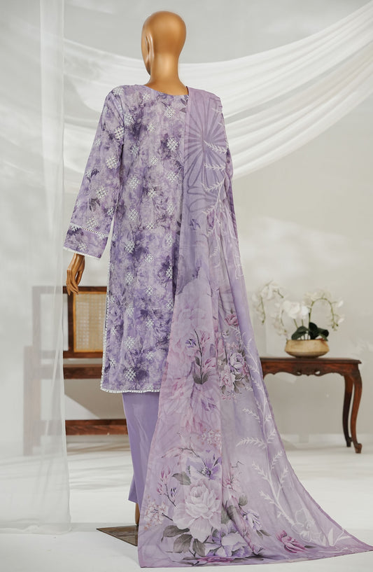 Noorey by Amna Khadija Embroidered Lawn Stitched 3 Piece Suit - AKN-07 - AM25NOREY - Purple - Summer Collection