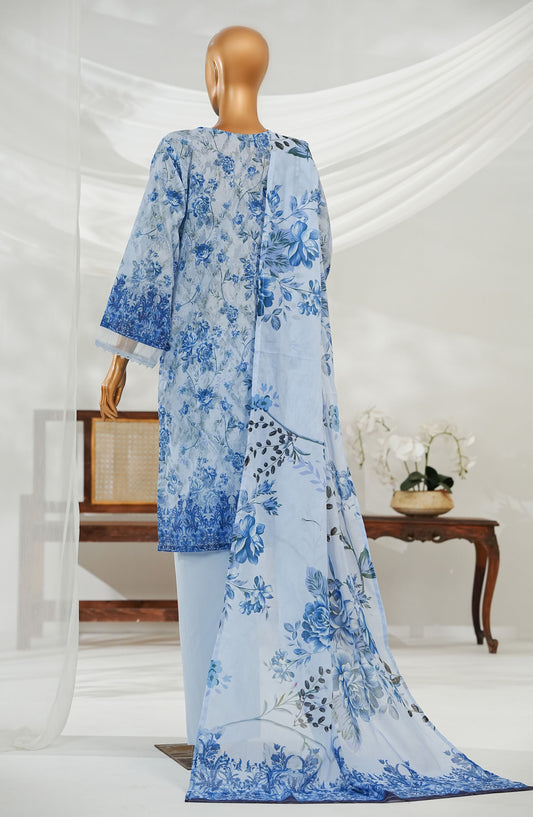 Noorey by Amna Khadija Embroidered Lawn Stitched 3 Piece Suit - AKN-03 - AM25NOREY - Sky Blue - Summer Collection