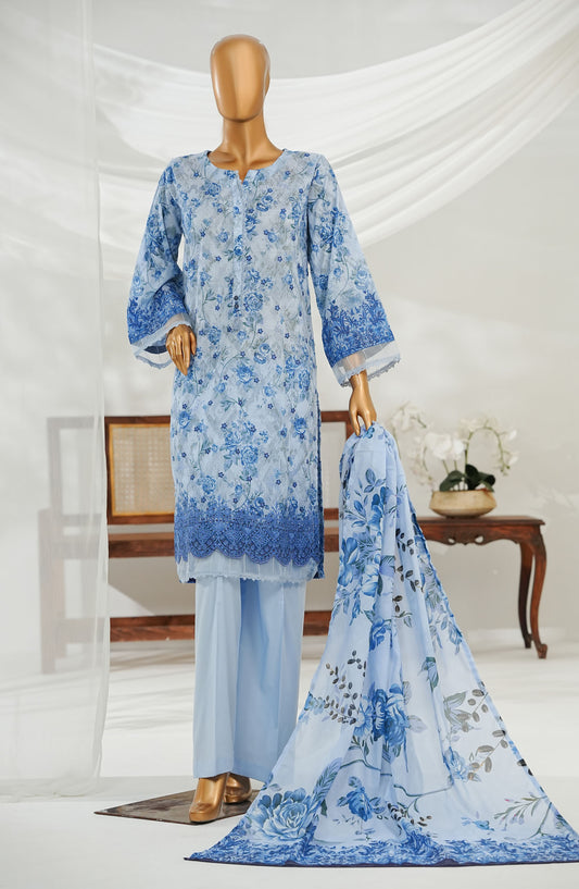 Noorey by Amna Khadija Embroidered Lawn Stitched 3 Piece Suit - AKN-03 - AM25NOREY - Sky Blue - Summer Collection