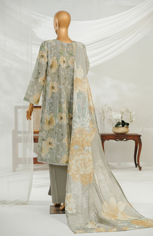 Noorey by Amna Khadija Digital Printed Lawn Stitched 3 Piece Suit - AKN-02 - AM25NOREY - Grey - Summer Collection